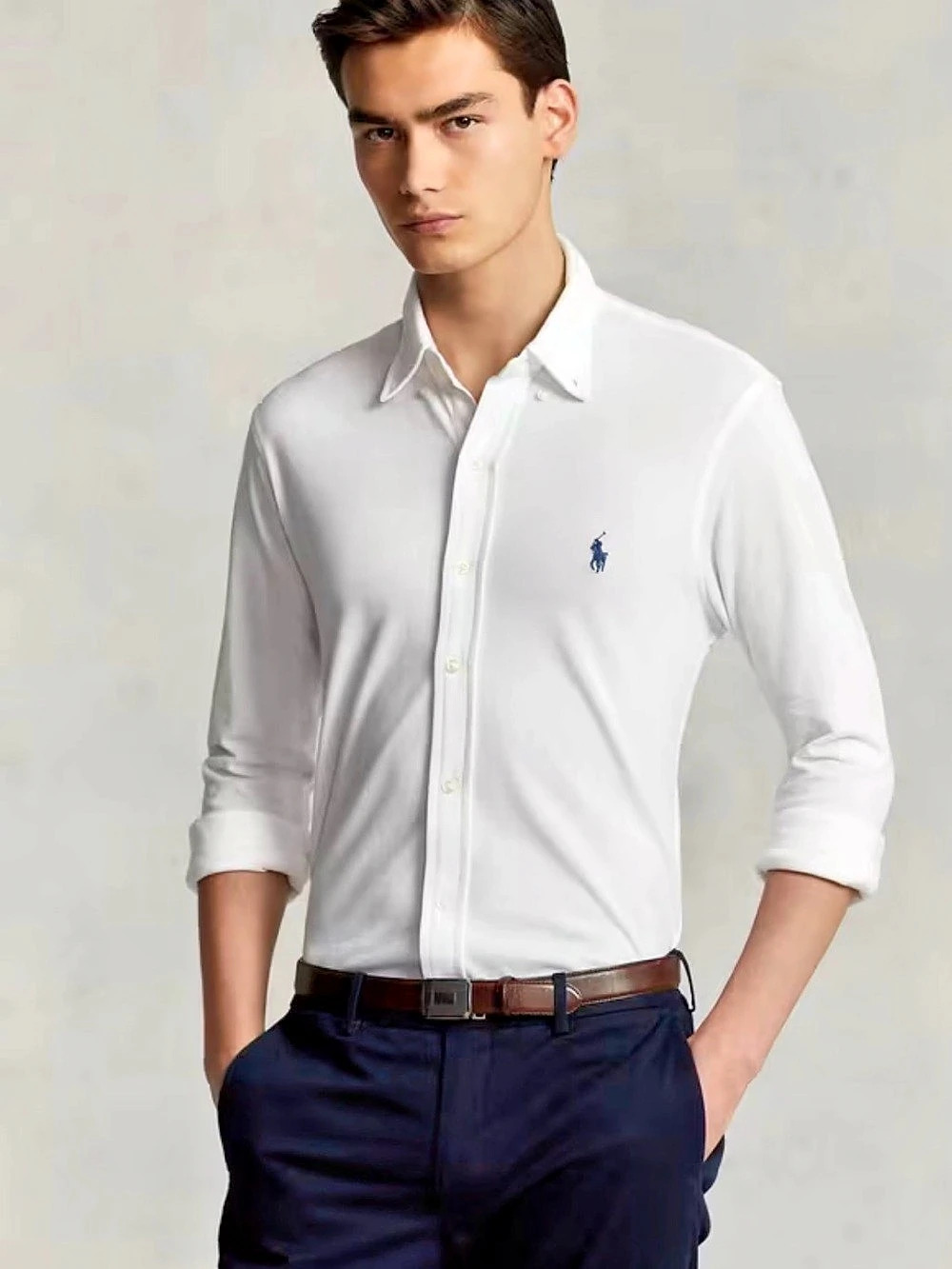 Ralph Lauren Core Replen Featherweight Mesh Men's Button Down White Medium NWT
